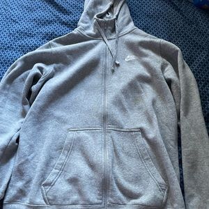 Gray Nike Club Full-Zip Hoodie (HOLDING)